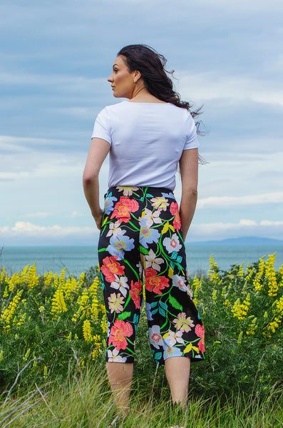 LOVE & GLORY (BN) NZ - Paloma linen pant -  Black floral! 12