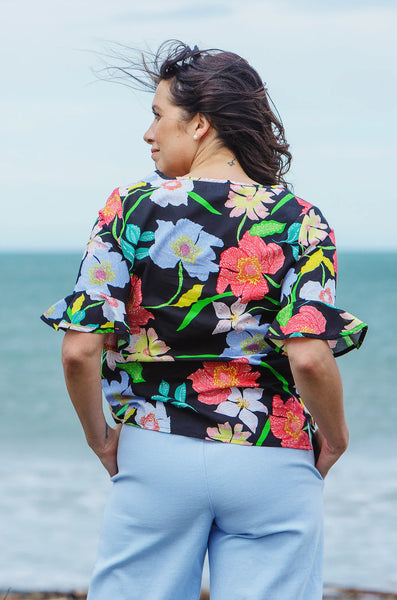 LOVE & GLORY - Linen Sorrento frill sleeve top! 12