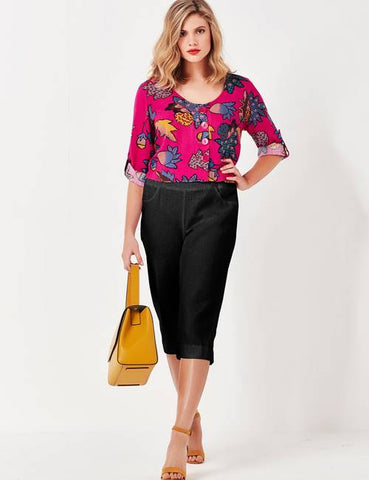 LEMON TREE (LN) Pink abstract linen blend Bernice jacket! 16