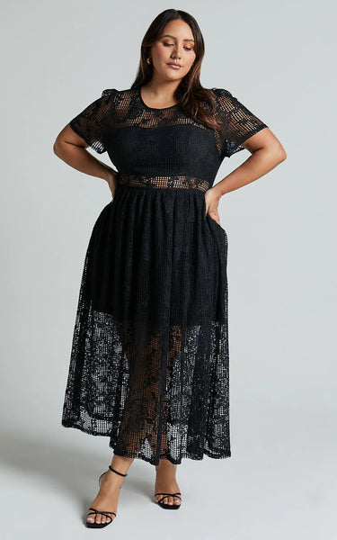SHOWPO - Lace mesh Leoni midi dress! 10