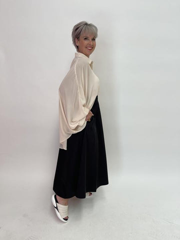 C.REED - Cream chiffon lounger shirt! 8-18