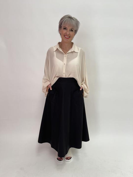 C.REED - Cream chiffon lounger shirt! 8-18