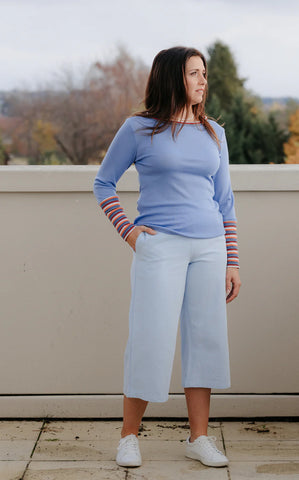 LOVE & GLORY - Alma merino top - Cornflower! 8-10