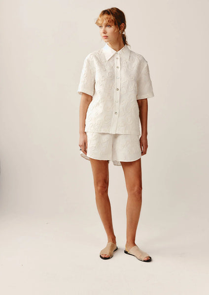 MARLE - Embroidered tape linen Luciana shirt ! 10
