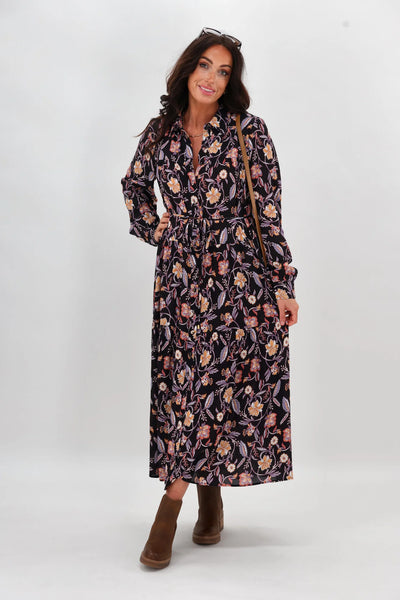 MINK PINK - Regal L/S midi shirt dress! 10-12