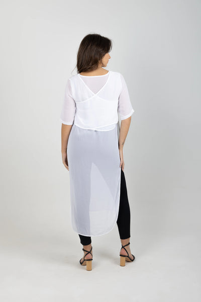 BLANK SPACE (NZ) Hazel tabard - White chiffon! 18