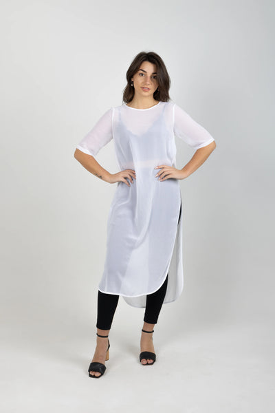 BLANK SPACE (NZ) Hazel tabard - White chiffon! 18