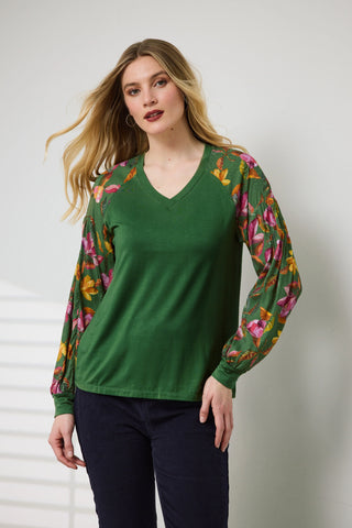 NEWPORT - Everglade floral sleeve top! 18