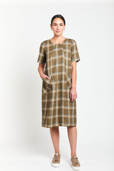 OBI (LN) "Dublin linen shift" dress - Check print! 16