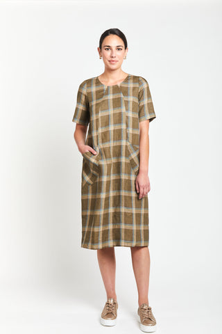 OBI (LN) "Dublin linen shift" dress - Check print! 16