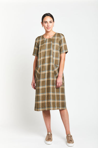 OBI (LN) "Dublin linen shift" dress - Check print! 16