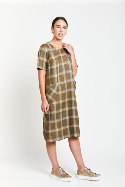 OBI (LN) "Dublin linen shift" dress - Check print! 16