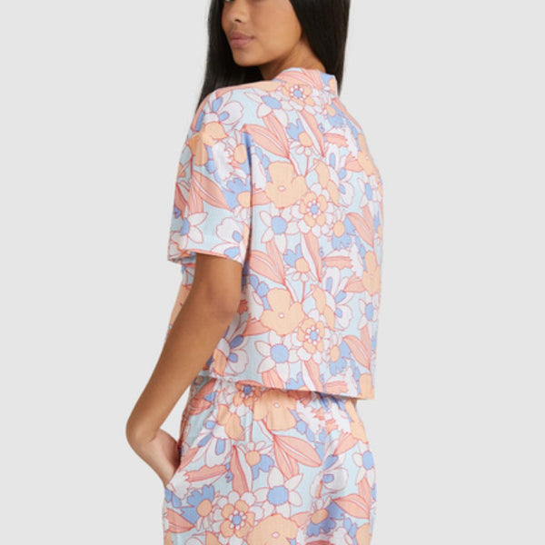 ROXY - Floral crop shelly beach shirt! 8-10