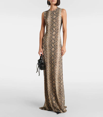 MARINE SERRE - All over moon snake print maxi dress! 8-10