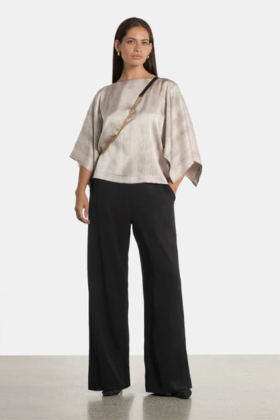 REPERTOIRE "Dakota" glitter waistband wide leg pant! 14