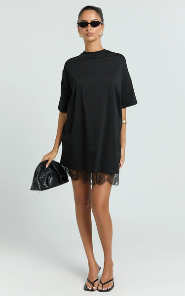 BY FRANKIE (BN) "Rina" lace hem mini dress! 12-14