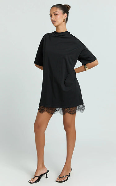 BY FRANKIE (BN) "Rina" lace hem mini dress! 12-14