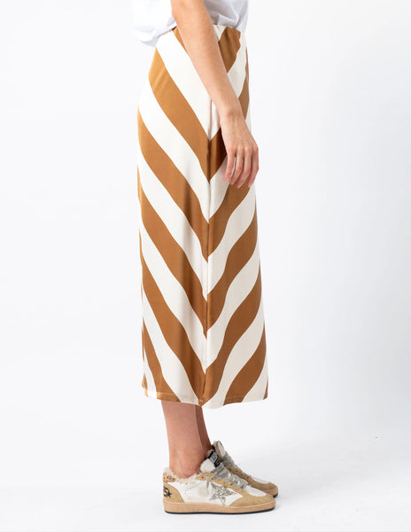 STELLA + GEMMA "Erin" satin skirt - Choc stripe! 14