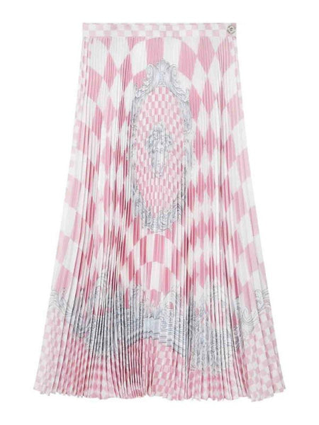 VERSACE (LN) ITA -  Silver baroque pleated midi skirt! 6