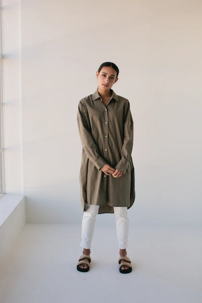 SOPHIE - Oversized cotton "Always shirt" Khaki! 8-18