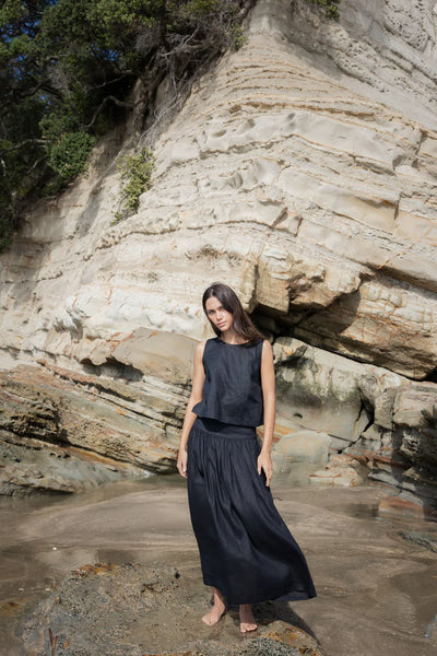 SOPHIE (LN) Gathered linen maxi skirt! 12