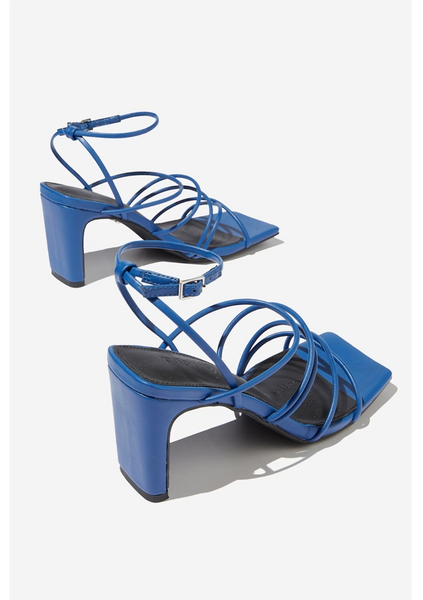 RUBI (LN) Tubular strappy blue heels! 40