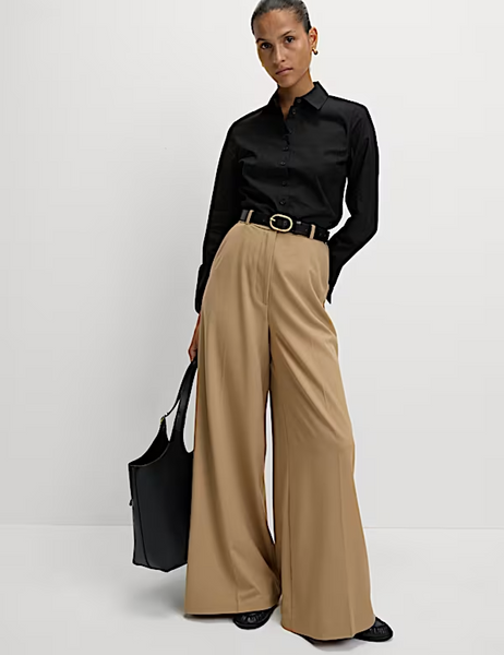 M&S (BN) Cotton rich fitted collared shirt! 8-10