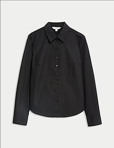 M&S (BN) Cotton rich fitted collared shirt! 8-10