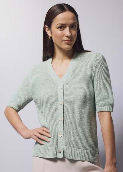 JIGSAW (LN) Briar linen blend S/S cardi - Eggshell! 18