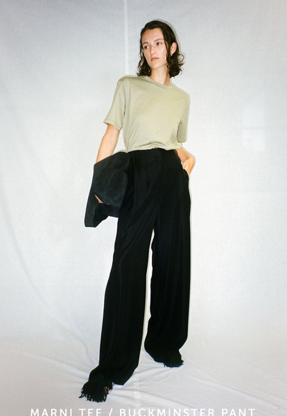 GREGORY (NZ) Silk blend Buckminster wide leg pant! 12