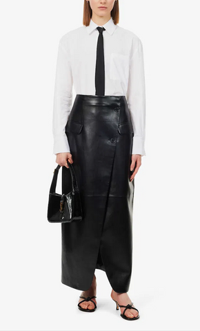 THE FRANKIE SHOP (LN) Crossover faux leather maxi skirt! 8