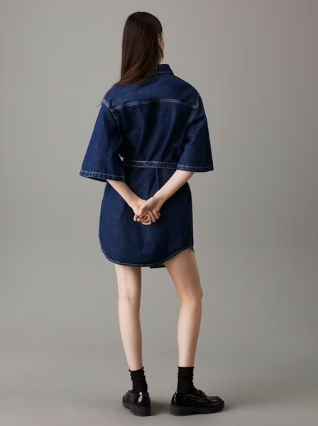 CALVIN KLIEN - Belted denim shirt dress! 14