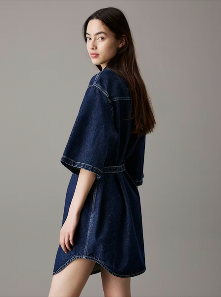 CALVIN KLIEN - Belted denim shirt dress! 14