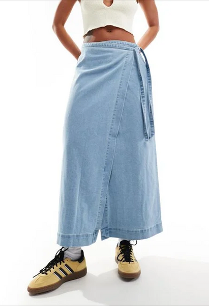 VERO MODA - Denim wrap maxi skirt! 12