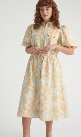 WITCHERY - Vintage floral puff sleeve shirt dress! 8-10