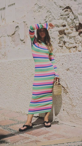 CHARLIE HOLIDAY - Martina rib knit maxi dress! 8-10