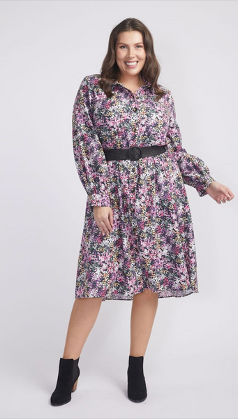 BETTY BASICS - Floral print belted shirt dress! 18