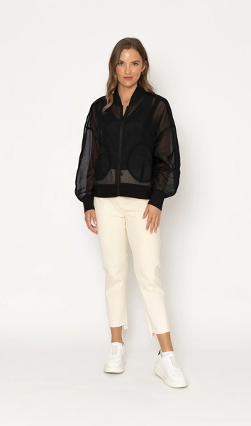 TWO BY TWO (LN) Cerise mesh bomber jacket! 10-12