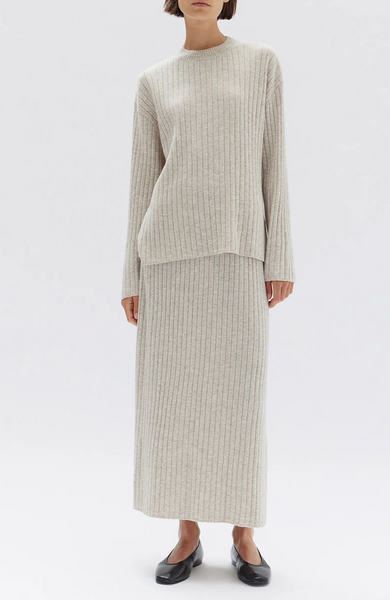 ASSEMBLY LABEL - Wool + cashmere rib knit top! 10-12