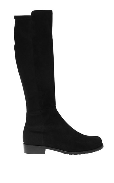 STUART WEITZMANN "Half half" Suede + stretch panel boots! 38.5