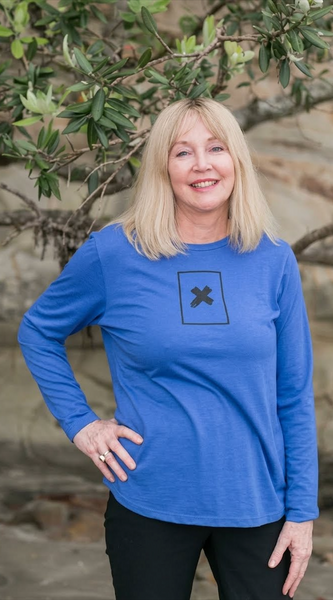 OBR (LN) NZ - X print curved hem merino top! 14
