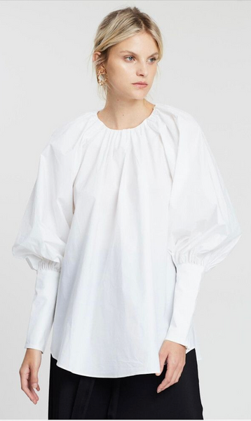 LEE MATHEWS (AU) Cotton poplin puff sleeve blouse! 10-12