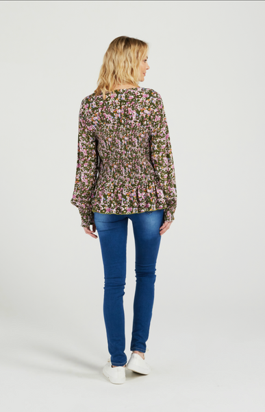 ZAFINA (LN) Kaia floral puff sleeve shirred blouse! 14