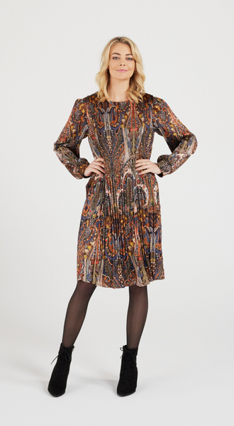 SEDUCE (LN) "Petra" pleated paisley print dress! 18
