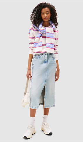 TOMMY JEANS "Clare" midi denim skirt! 14