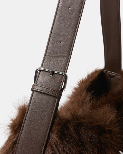 ANKO (LN) Faux fur tote bag - Chocolate!