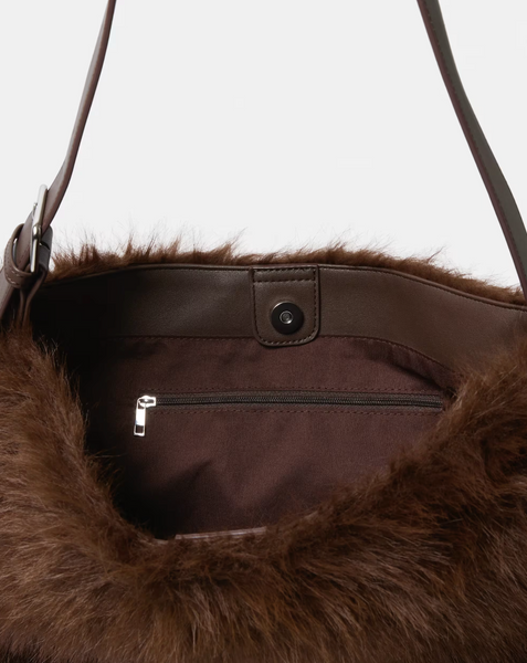 ANKO (LN) Faux fur tote bag - Chocolate!