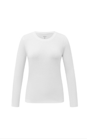 H&H - Cotton L/S stretch top! White 16
