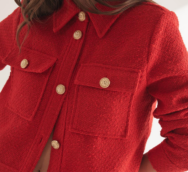 DECJUBA - Red textured tweed jacket! 16