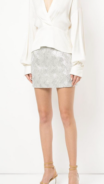 MANNING CARTELL (LN) AU - Silver woven "no filter" mini skirt! 14
